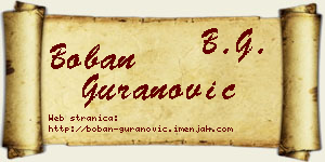 Boban Guranović vizit kartica